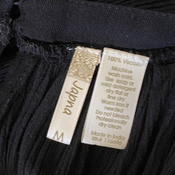 Japna Off the Shoulder with Straps Black Embroidered Boho Top Size M - Picture 3 of 9